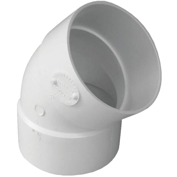 Ipex Canplas 3 In. SDR 35 45 Deg. PVC Sewer and Drain Elbow 1/8 Bend 414183BC - main